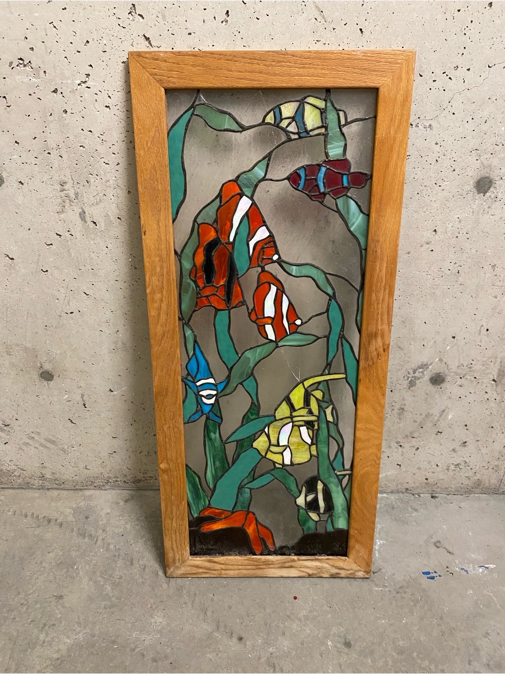 Stained Glass Tropical Fish Panel - Multicolor